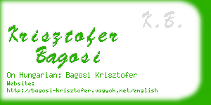 krisztofer bagosi business card